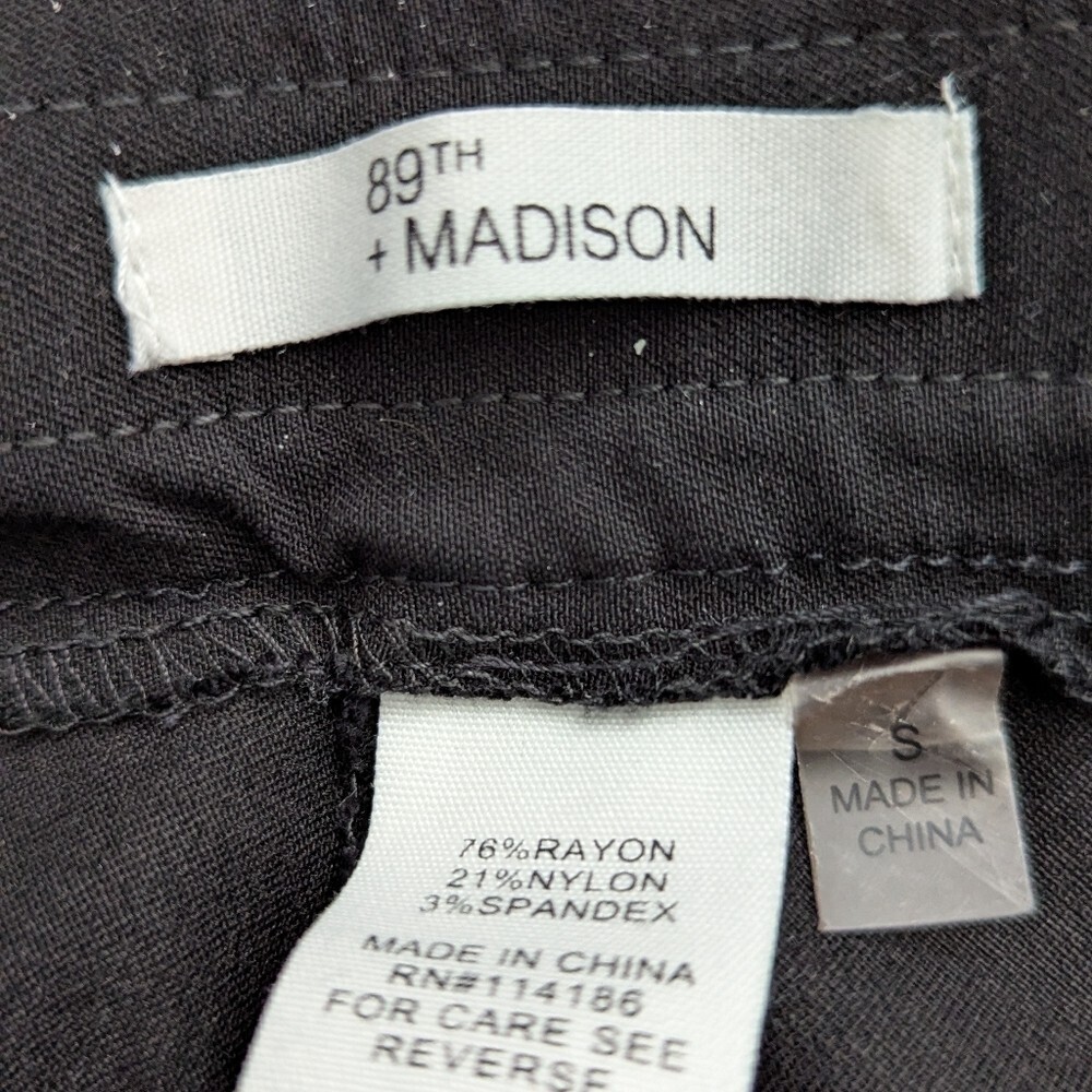 89th+Madison Women's (Size Small)Elastic Waist Black Pants - Picture 3 of 3